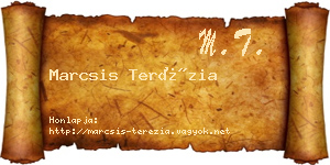 Marcsis Terézia névjegykártya